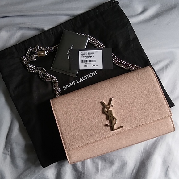 Yves Saint Laurent Handbags - Saint Laurent Medium Monogram Kate Marble Pink
